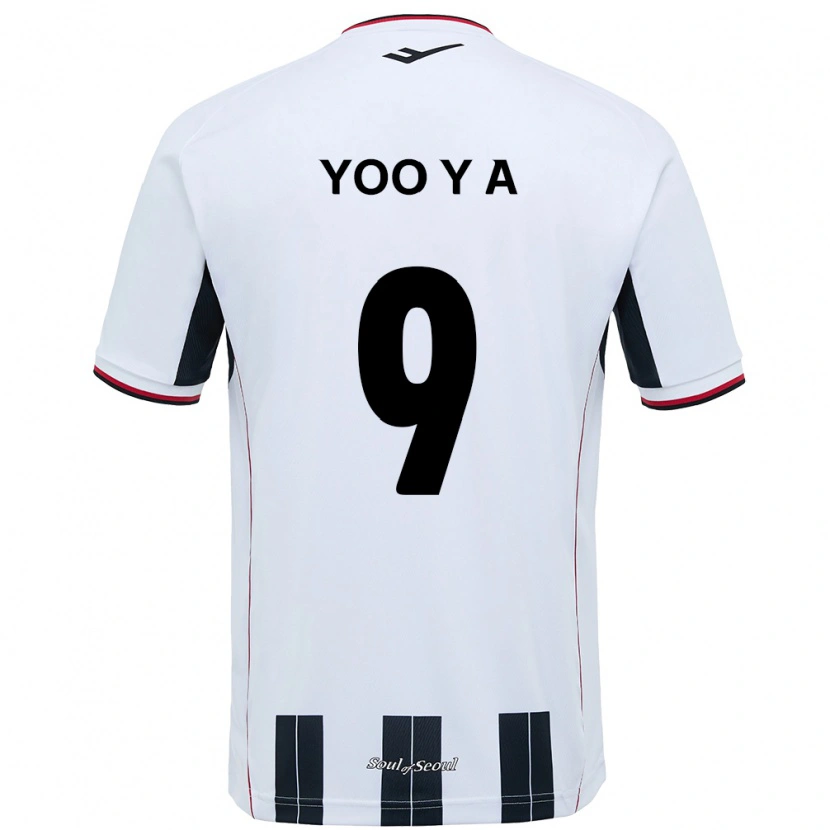 Danxen Uomo Maglia Yoo Young-A #9 Bianco Nero Kit Gara Away 2025/26 Maglietta