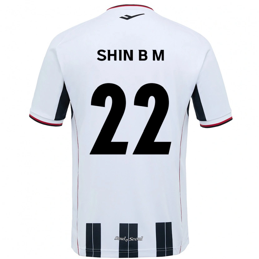 Danxen Uomo Maglia Shin Bo-Mi #22 Bianco Nero Kit Gara Away 2025/26 Maglietta