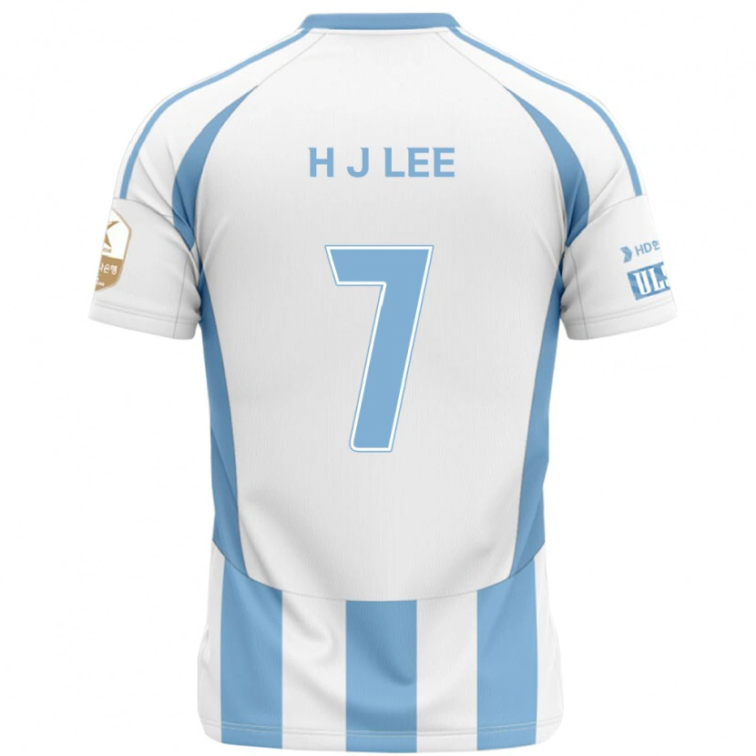 Danxen Uomo Maglia Jae-Hun Lee #7 Bianco Azzurro Cielo Kit Gara Away 2025/26 Maglietta