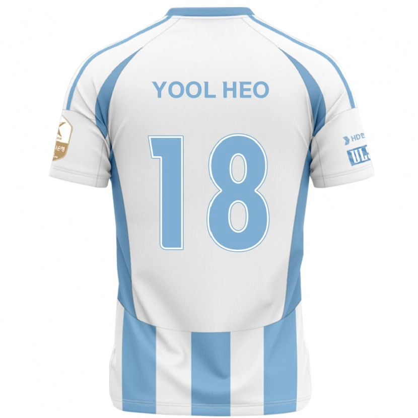 Danxen Uomo Maglia Yool Heo #18 Bianco Azzurro Cielo Kit Gara Away 2025/26 Maglietta