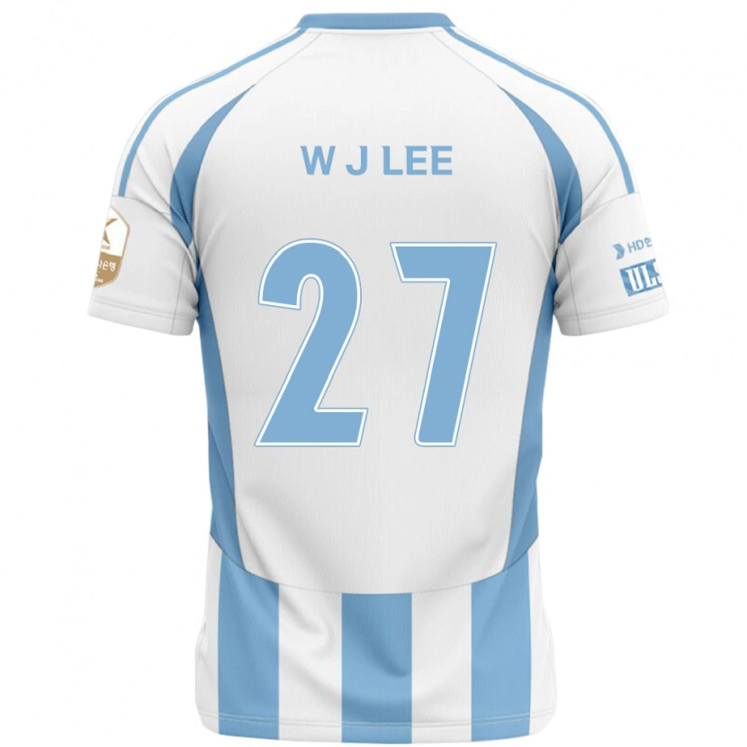 Danxen Uomo Maglia Ji-Woo Lee #27 Bianco Azzurro Cielo Kit Gara Away 2025/26 Maglietta