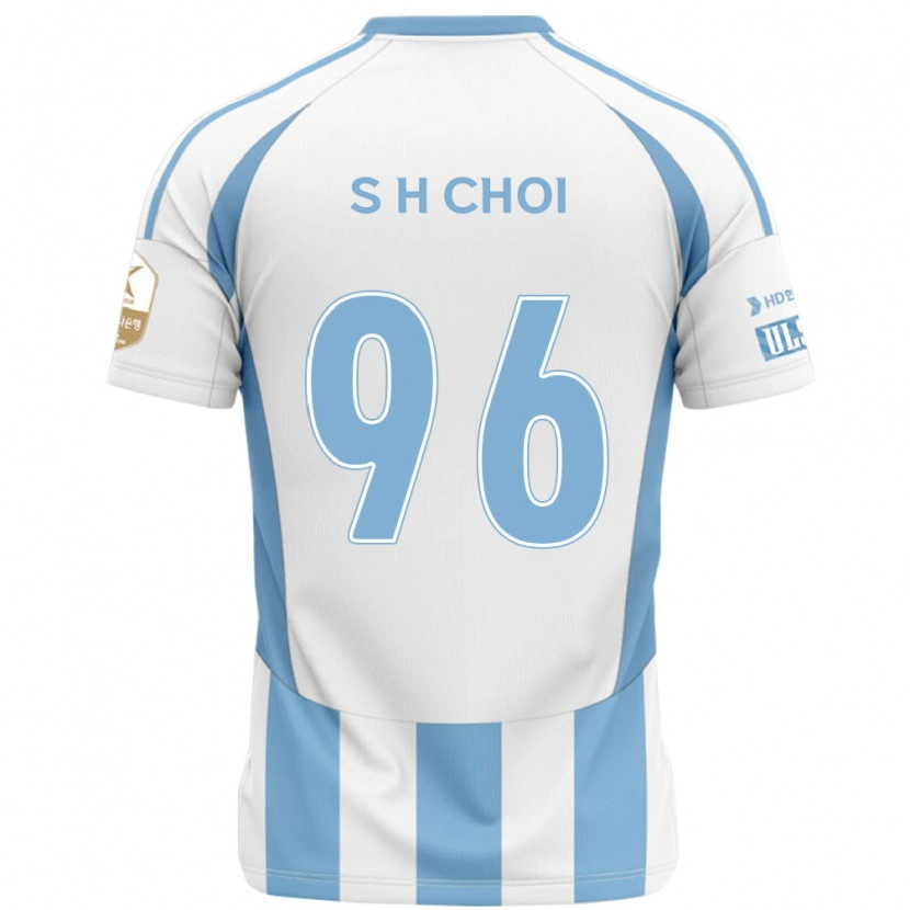 Danxen Uomo Maglia Seok-Hyeon Choi #96 Bianco Azzurro Cielo Kit Gara Away 2025/26 Maglietta