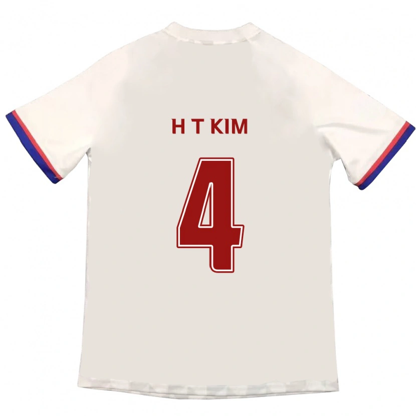 Danxen Uomo Maglia Tae-Han Kim #4 Bianco Sporco Rosso Kit Gara Away 2025/26 Maglietta