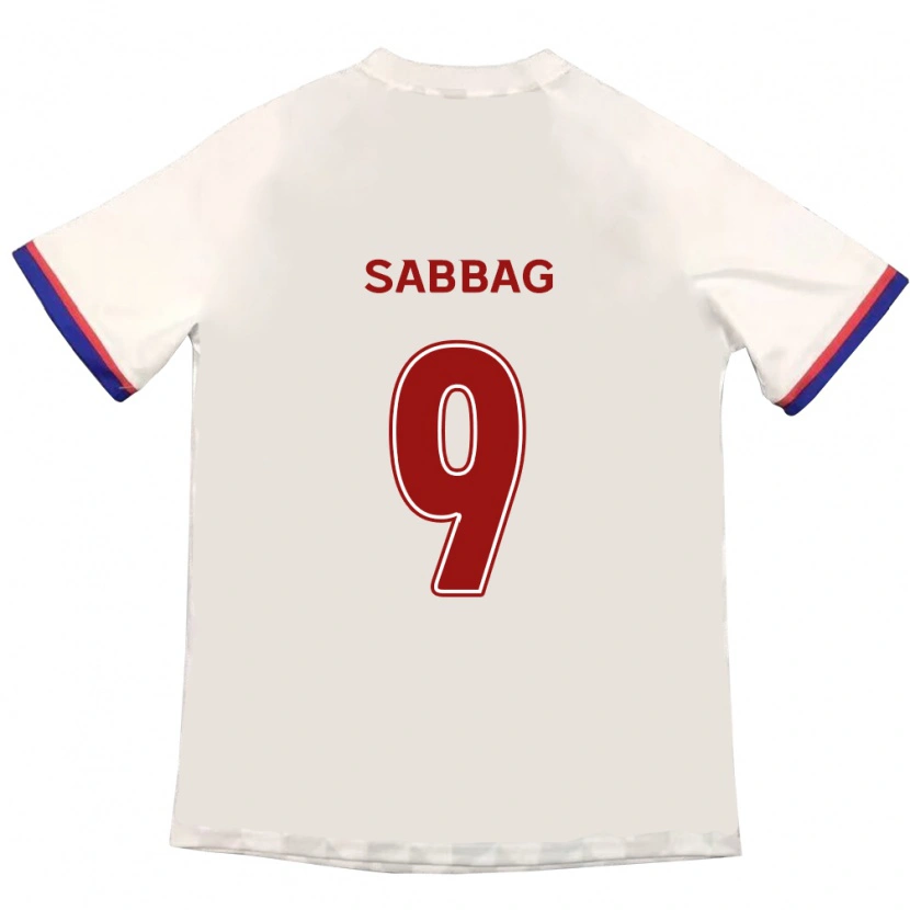 Danxen Uomo Maglia Pablo Sabbag #9 Bianco Sporco Rosso Kit Gara Away 2025/26 Maglietta