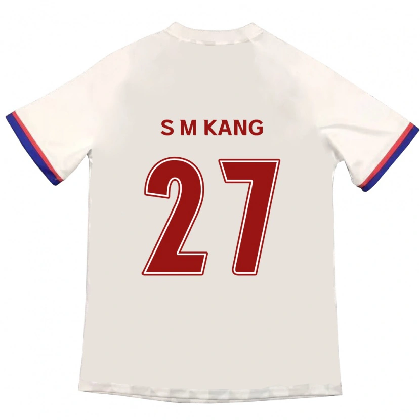 Danxen Uomo Maglia Min-Sung Kang #27 Bianco Sporco Rosso Kit Gara Away 2025/26 Maglietta