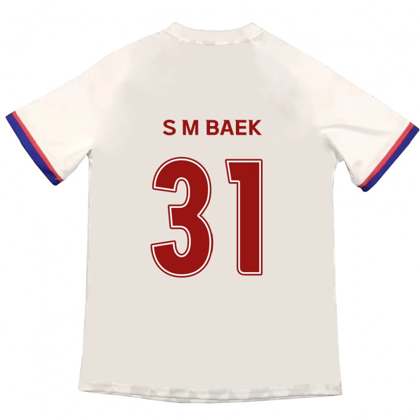 Danxen Uomo Maglia Seung-Min Baek #31 Bianco Sporco Rosso Kit Gara Away 2025/26 Maglietta