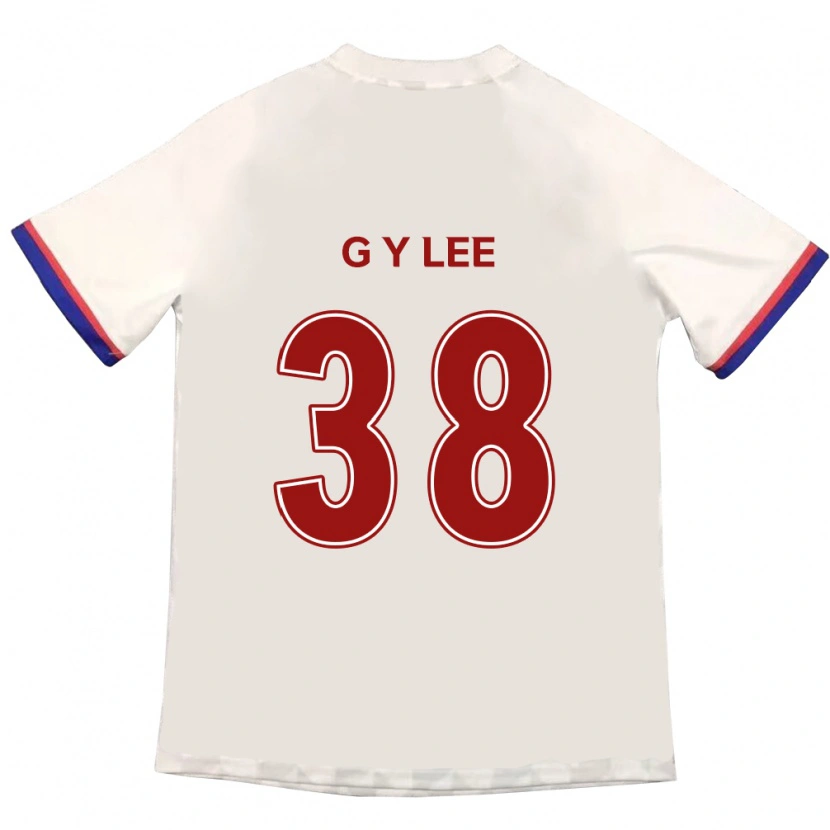 Danxen Uomo Maglia Yun-Gun Lee #38 Bianco Sporco Rosso Kit Gara Away 2025/26 Maglietta