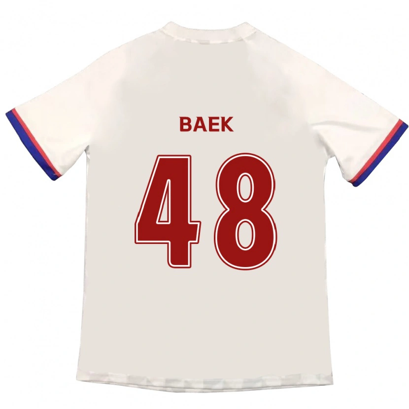 Danxen Uomo Maglia Kyeong Baek #48 Bianco Sporco Rosso Kit Gara Away 2025/26 Maglietta