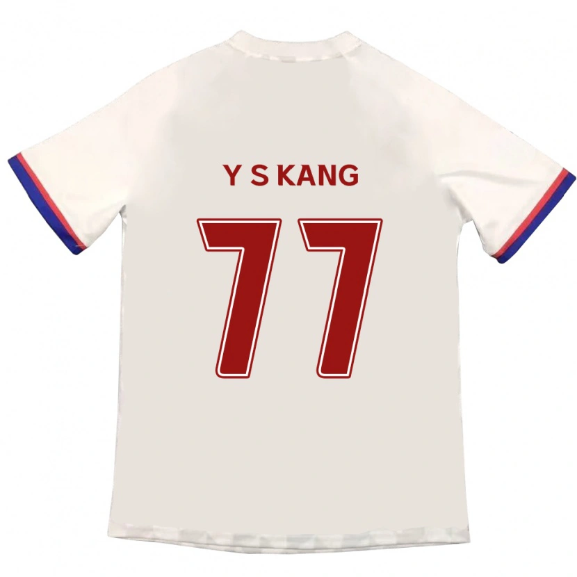 Danxen Uomo Maglia Sang-Yun Kang #77 Bianco Sporco Rosso Kit Gara Away 2025/26 Maglietta