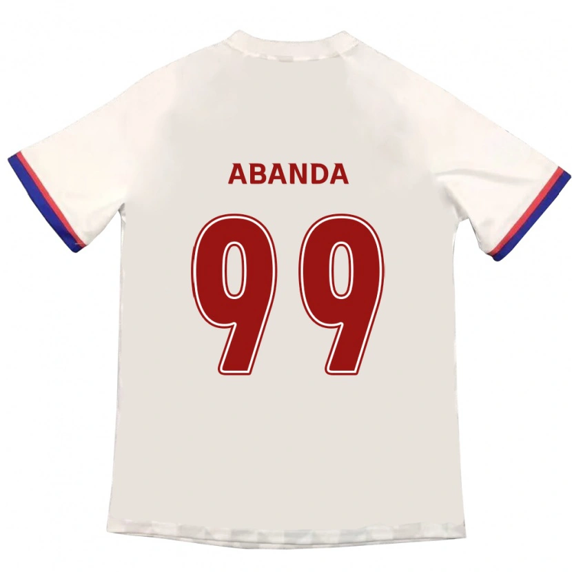 Danxen Uomo Maglia Leroy Abanda #99 Bianco Sporco Rosso Kit Gara Away 2025/26 Maglietta