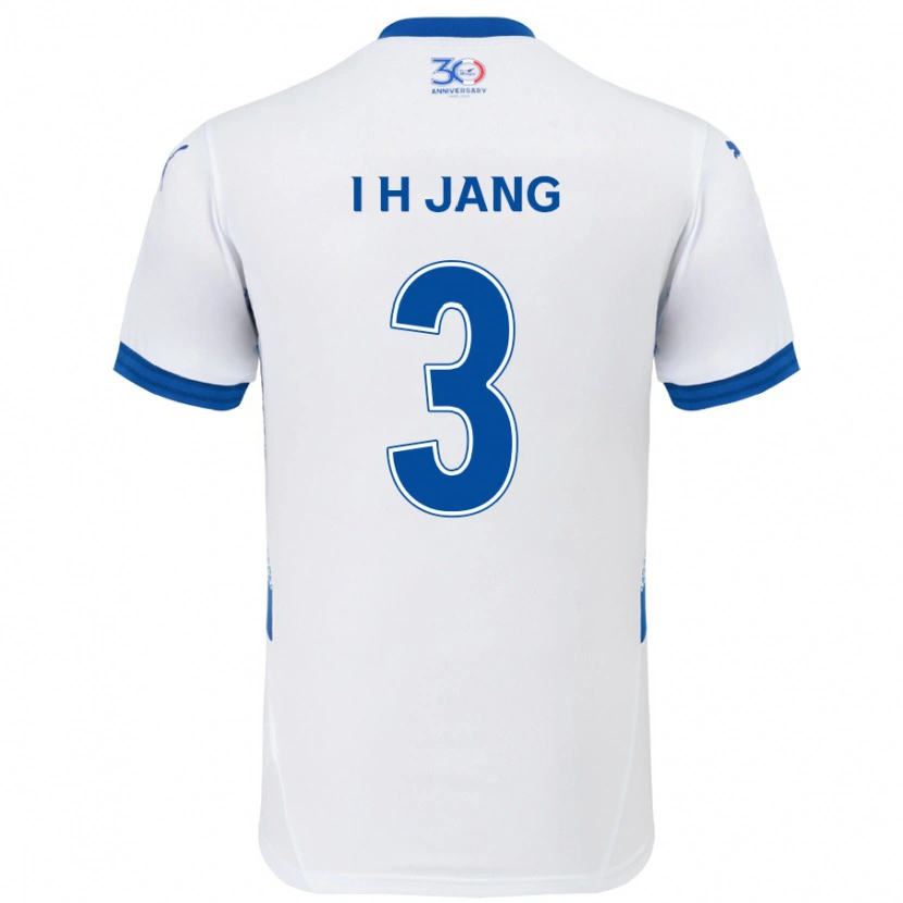 Danxen Uomo Maglia Ho-Ik Jang #3 Bianco Blu Royal Kit Gara Away 2025/26 Maglietta
