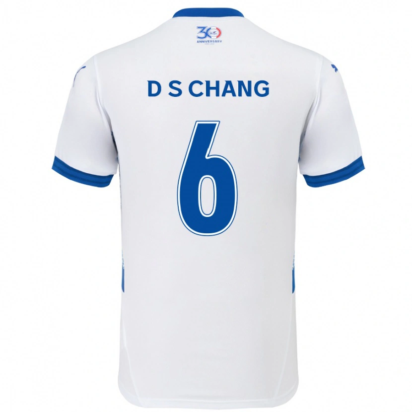 Danxen Uomo Maglia Se-Dong Chang #6 Bianco Blu Royal Kit Gara Away 2025/26 Maglietta