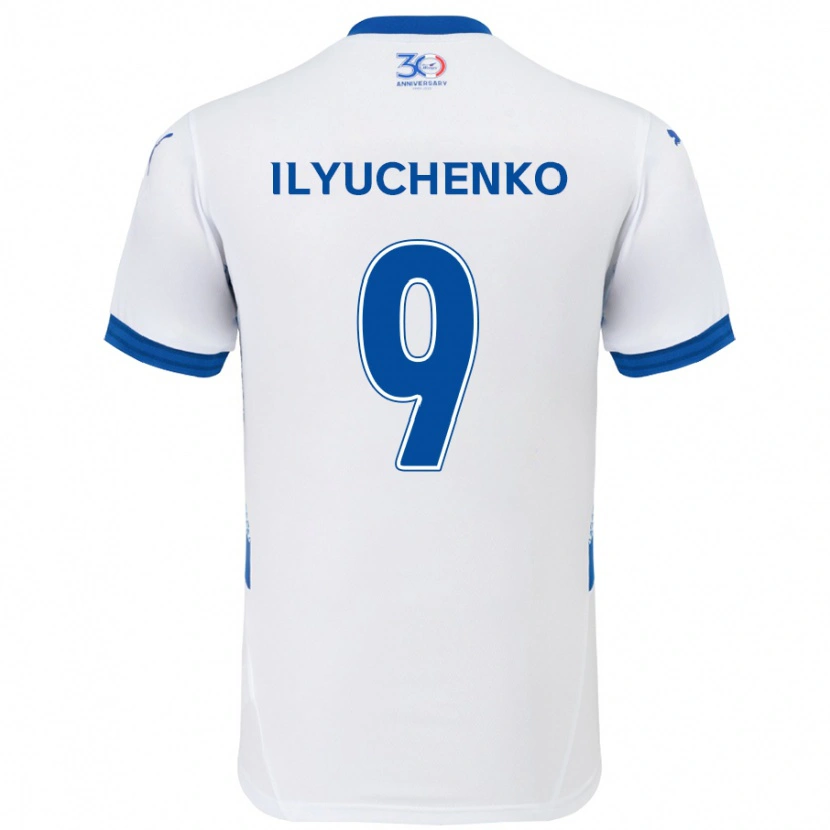 Danxen Uomo Maglia Stanislav Ilyuchenko #9 Bianco Blu Royal Kit Gara Away 2025/26 Maglietta