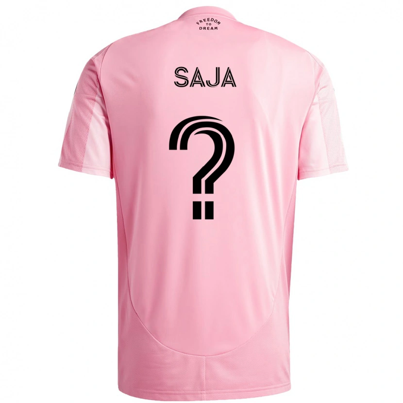 Danxen Donna Maglia Mateo Saja #0 Rosa Nero Kit Gara Home 2025/26 Maglietta