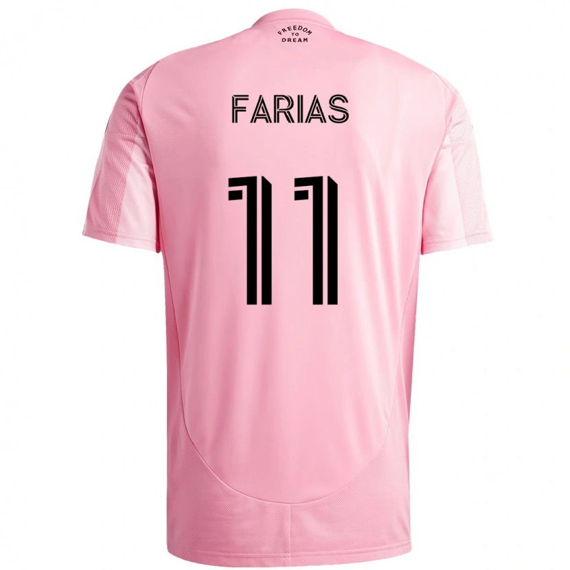 Danxen Donna Maglia Facundo Farías #11 Rosa Nero Kit Gara Home 2025/26 Maglietta
