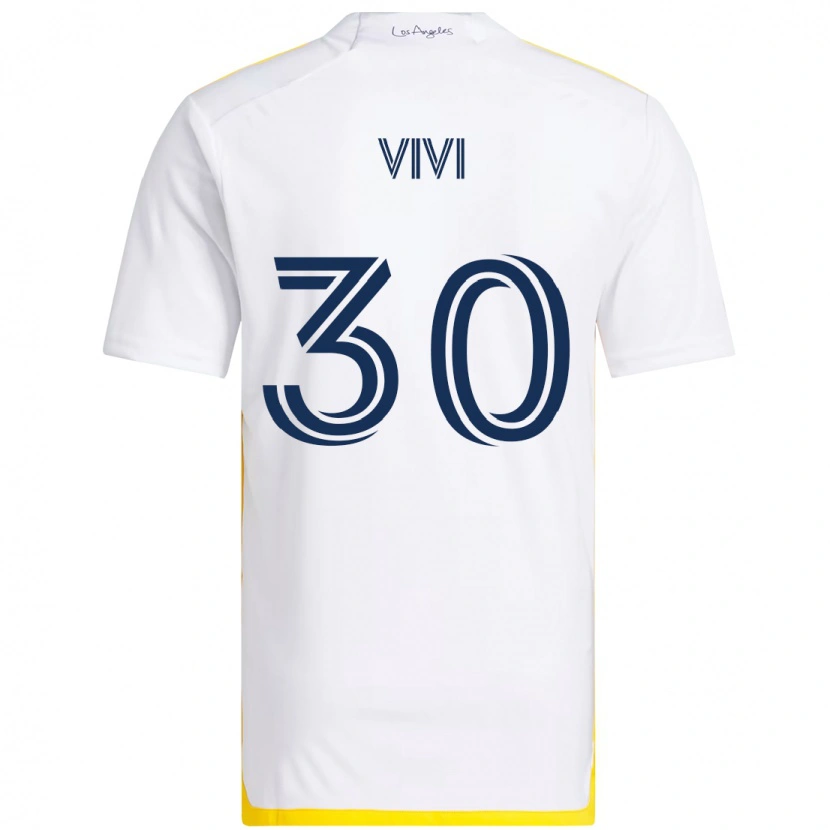 Danxen Donna Maglia Gino Vivi #30 Bianco Giallo Kit Gara Home 2025/26 Maglietta