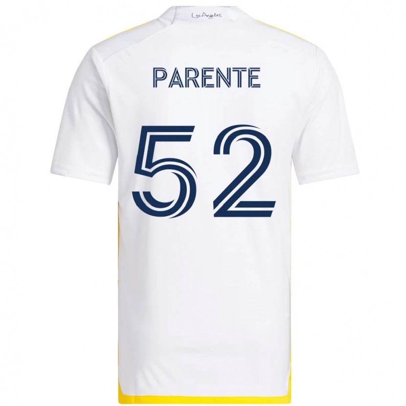 Danxen Donna Maglia Isaiah Parente #52 Bianco Giallo Kit Gara Home 2025/26 Maglietta