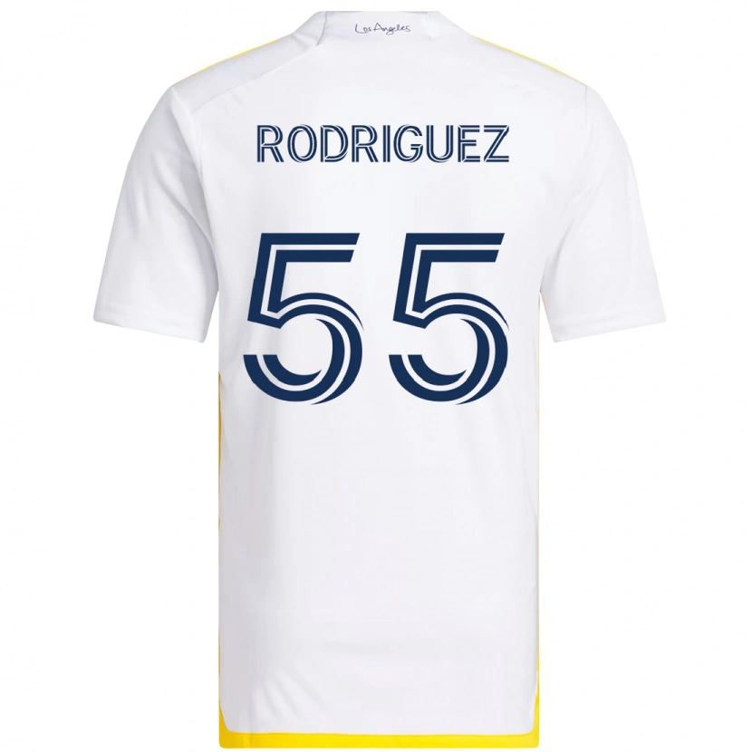 Danxen Donna Maglia Diego Rodriguez #55 Bianco Giallo Kit Gara Home 2025/26 Maglietta