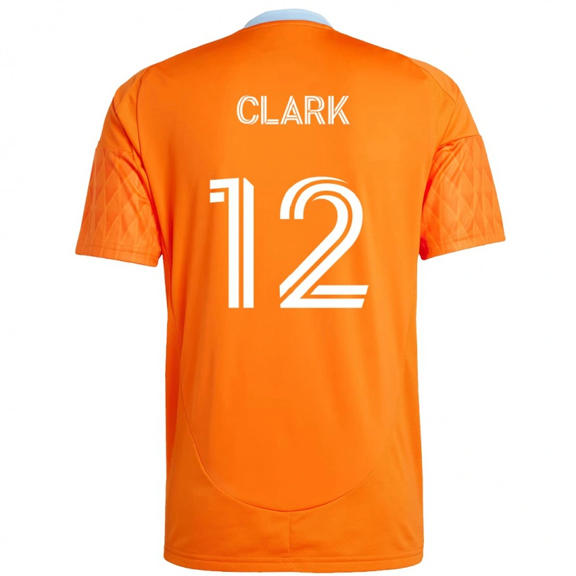 Danxen Donna Maglia Steve Clark #12 Arancione Bianco Kit Gara Home 2025/26 Maglietta