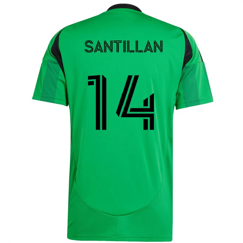Danxen Donna Maglia Jonathan Santillan #14 Verde Nero Kit Gara Home 2025/26 Maglietta