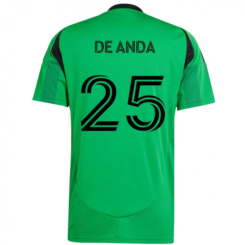 Danxen Donna Maglia Anthony De Anda #25 Verde Nero Kit Gara Home 2025/26 Maglietta