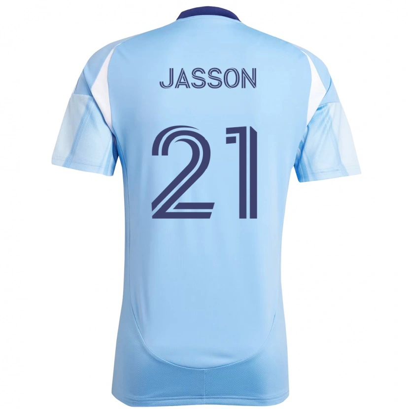 Danxen Donna Maglia Andres Jasson #21 Azzurro Chiaro Kit Gara Home 2025/26 Maglietta