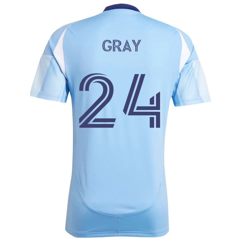 Danxen Donna Maglia Tayvon Gray #24 Azzurro Chiaro Kit Gara Home 2025/26 Maglietta