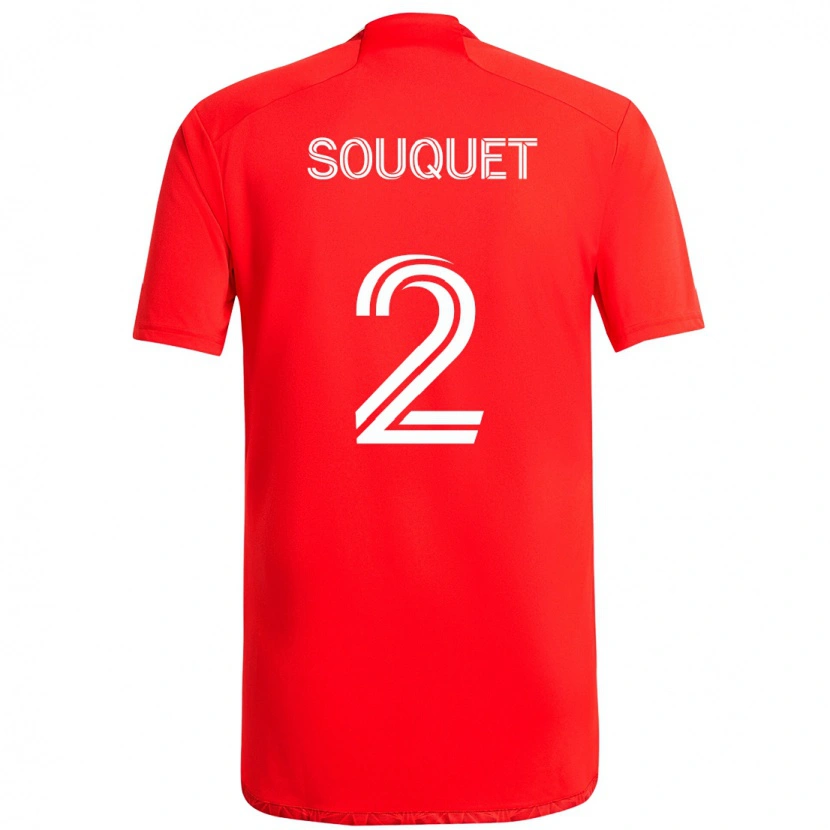Danxen Donna Maglia Arnaud Souquet #2 Rosso Bianco Kit Gara Home 2025/26 Maglietta
