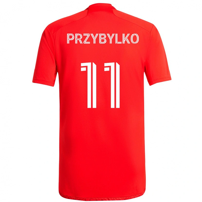 Danxen Donna Maglia Kacper Przybylko #11 Rosso Bianco Kit Gara Home 2025/26 Maglietta
