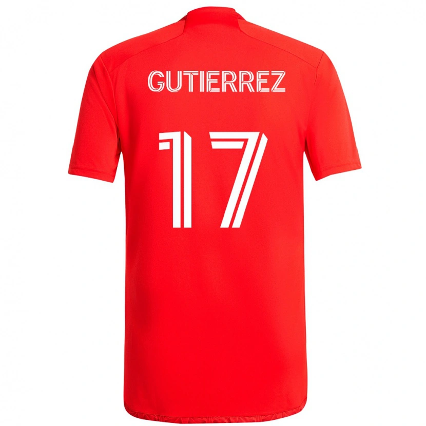Danxen Donna Maglia Brian Gutiérrez #17 Rosso Bianco Kit Gara Home 2025/26 Maglietta