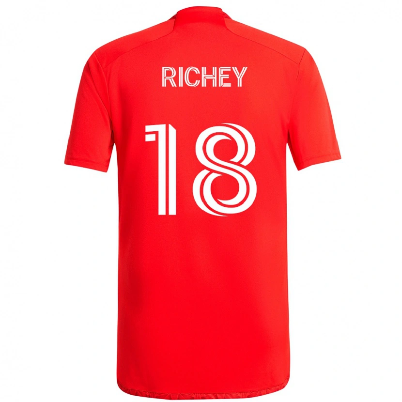 Danxen Donna Maglia Spencer Richey #18 Rosso Bianco Kit Gara Home 2025/26 Maglietta
