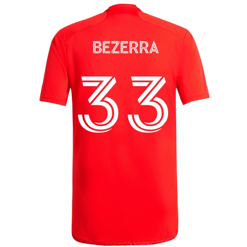Danxen Donna Maglia Victor Bezerra #33 Rosso Bianco Kit Gara Home 2025/26 Maglietta