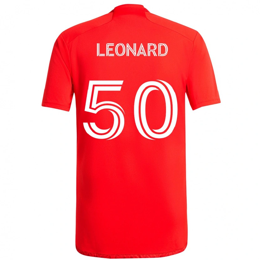 Danxen Donna Maglia Eric Leonard #50 Rosso Bianco Kit Gara Home 2025/26 Maglietta