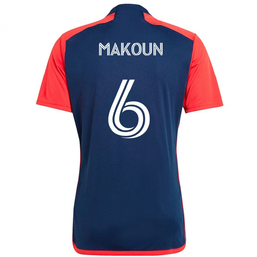 Danxen Donna Maglia Christian Makoun #6 Blu Rosso Kit Gara Home 2025/26 Maglietta