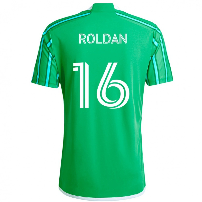 Danxen Donna Maglia Álex Roldán #16 Verde Bianco Kit Gara Home 2025/26 Maglietta