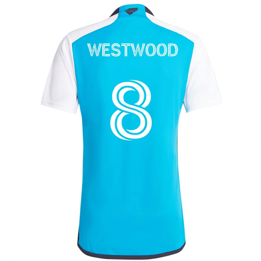 Danxen Donna Maglia Ashley Westwood #8 Azzurro Cielo Bianco Kit Gara Home 2025/26 Maglietta