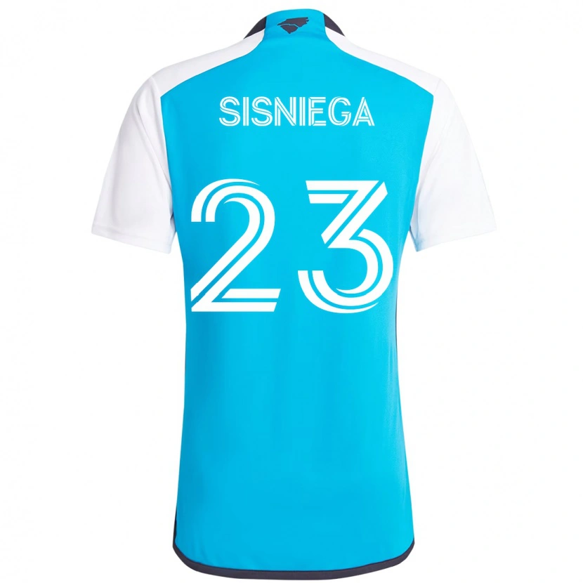 Danxen Donna Maglia Pablo Sisniega #23 Azzurro Cielo Bianco Kit Gara Home 2025/26 Maglietta