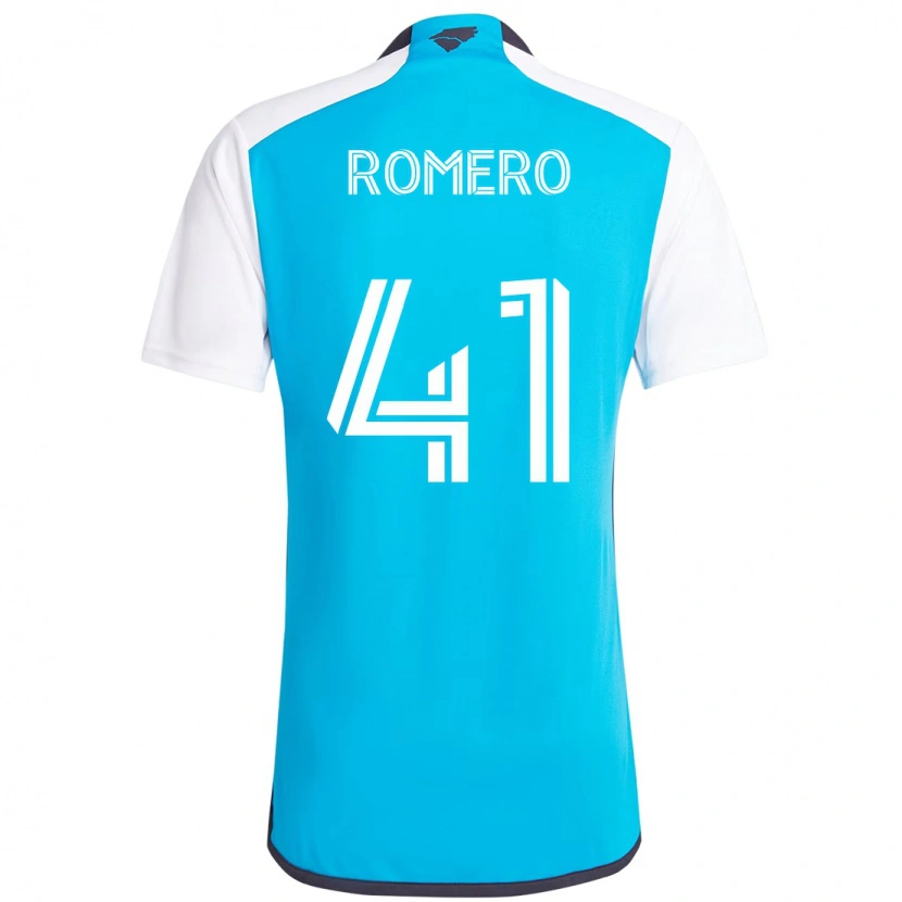 Danxen Donna Maglia Brian Romero #41 Azzurro Cielo Bianco Kit Gara Home 2025/26 Maglietta