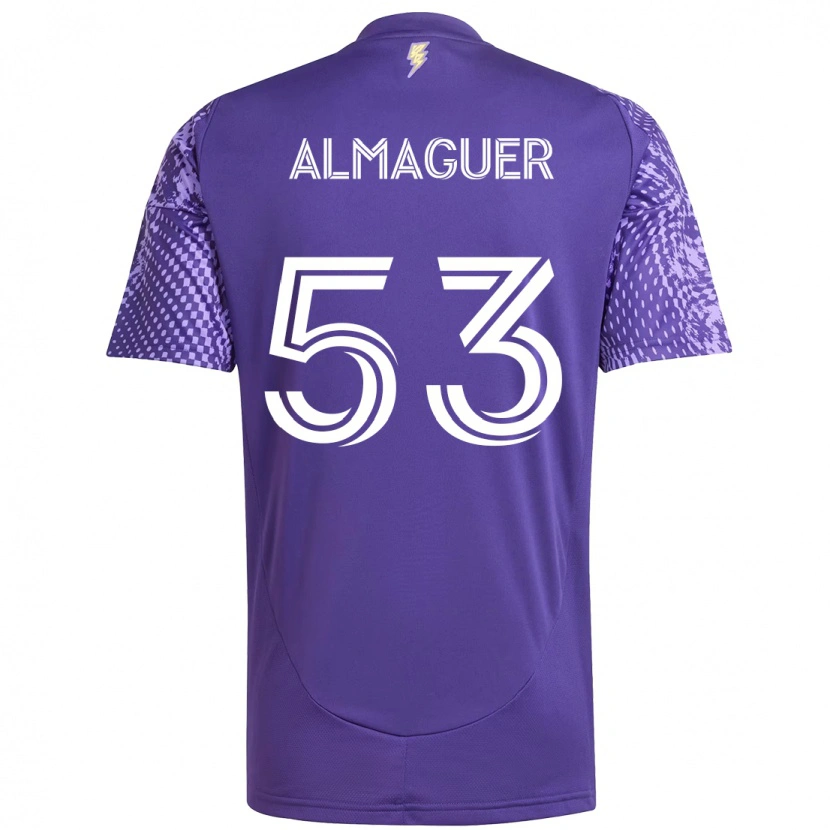 Danxen Donna Maglia Jorge Almaguer #53 Viola Bianco Kit Gara Home 2025/26 Maglietta