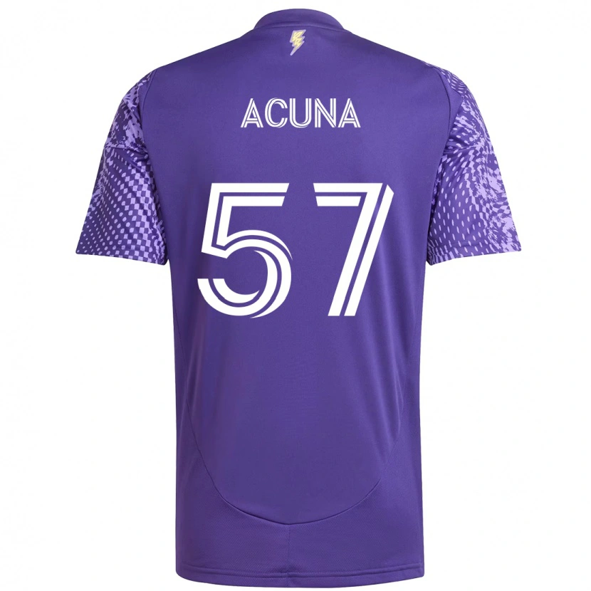 Danxen Donna Maglia Cristofer Acuña #57 Viola Bianco Kit Gara Home 2025/26 Maglietta