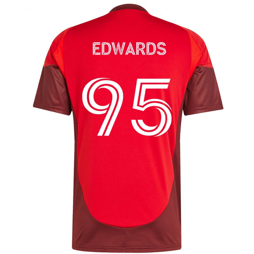 Danxen Donna Maglia Nathaniel Edwards #95 Rosso Bianco Kit Gara Home 2025/26 Maglietta
