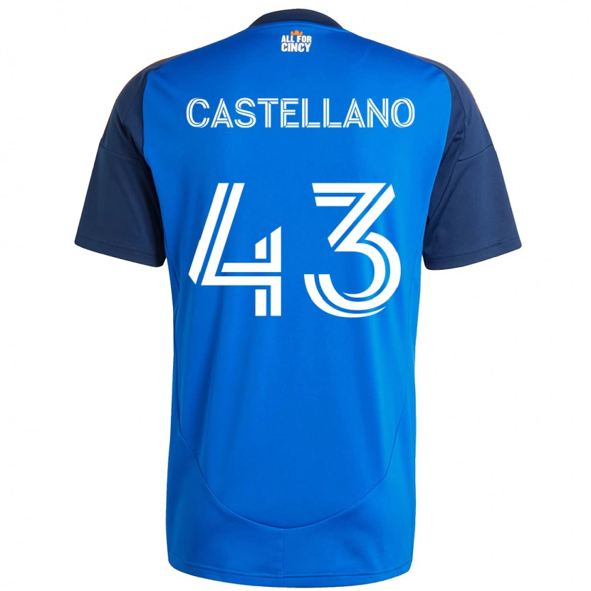 Danxen Donna Maglia Jesús Castellano #43 Blu Scuro Arancione Kit Gara Home 2025/26 Maglietta
