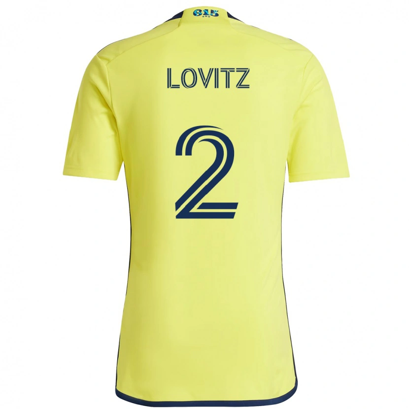 Danxen Donna Maglia Daniel Lovitz #2 Giallo Blu Navy Kit Gara Home 2025/26 Maglietta