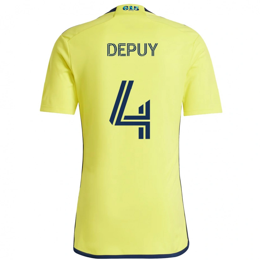 Danxen Donna Maglia Nick Depuy #4 Giallo Blu Navy Kit Gara Home 2025/26 Maglietta