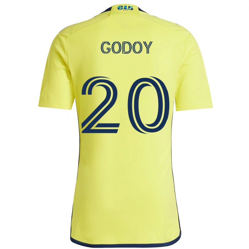 Danxen Donna Maglia Aníbal Godoy #20 Giallo Blu Navy Kit Gara Home 2025/26 Maglietta