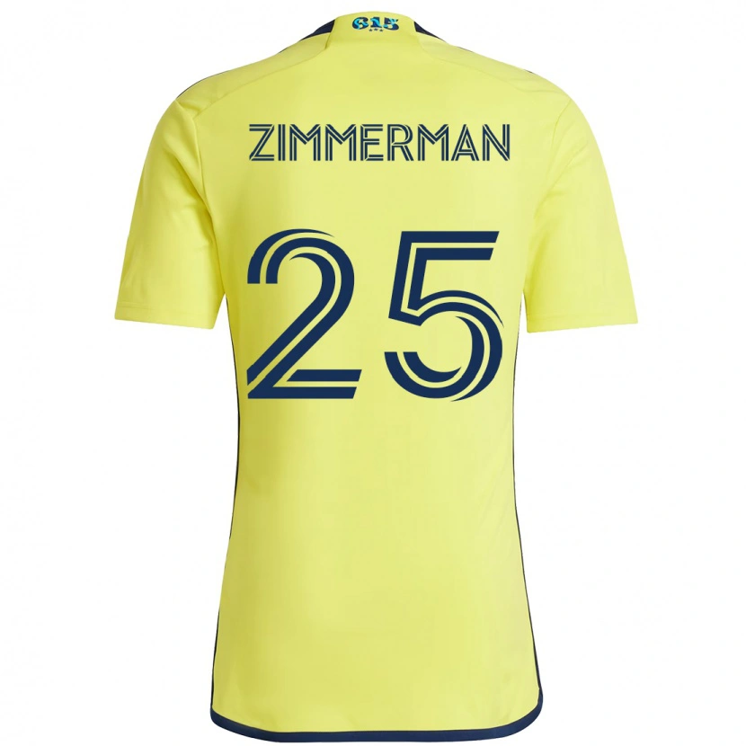 Danxen Donna Maglia Walker Zimmerman #25 Giallo Blu Navy Kit Gara Home 2025/26 Maglietta
