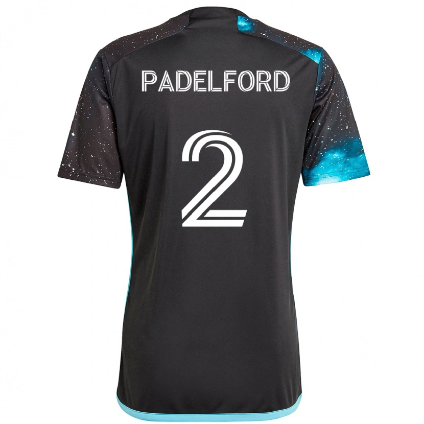 Danxen Donna Maglia Devin Padelford #2 Nero Blu Kit Gara Home 2025/26 Maglietta