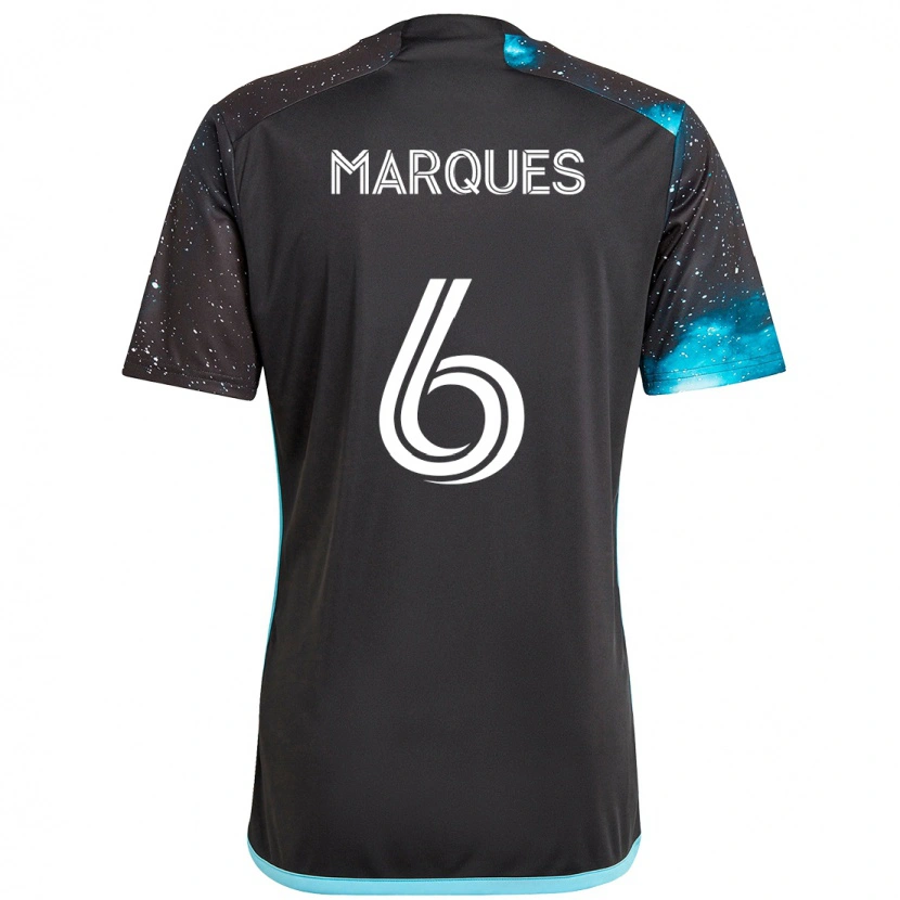Danxen Donna Maglia Mikael Marqués #6 Nero Blu Kit Gara Home 2025/26 Maglietta