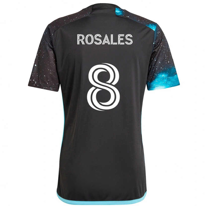 Danxen Donna Maglia Joseph Rosales #8 Nero Blu Kit Gara Home 2025/26 Maglietta