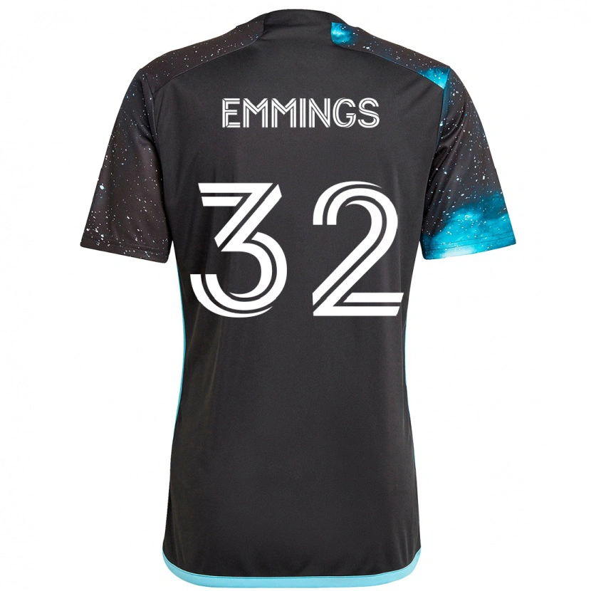 Danxen Donna Maglia Fred Emmings #32 Nero Blu Kit Gara Home 2025/26 Maglietta